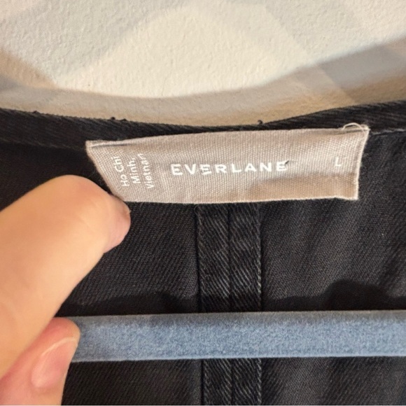 EVERLANE Sz L 100% Tencel Washed Out Look Tiered Flowy Pockets Sleeveless Dress - Picture 4 of 10